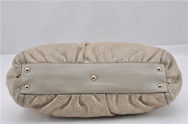 Authentic GUCCI Guccissima Abbey Shoulder Tote Bag GG Leather 189831 Ivory 9547F