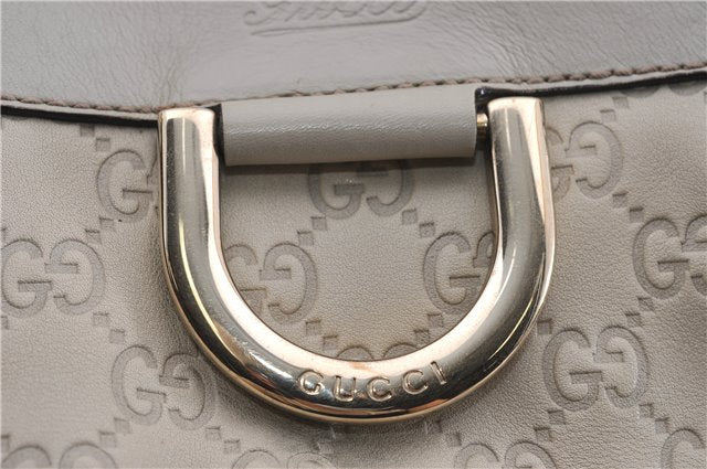 Authentic GUCCI Guccissima Abbey Shoulder Tote Bag GG Leather 189831 Ivory 9547F