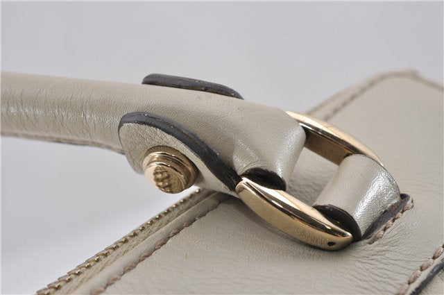 Authentic GUCCI Guccissima Abbey Shoulder Tote Bag GG Leather 189831 Ivory 9547F