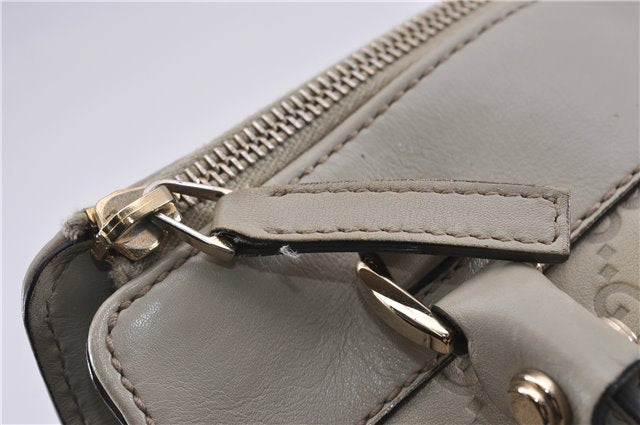 Authentic GUCCI Guccissima Abbey Shoulder Tote Bag GG Leather 189831 Ivory 9547F