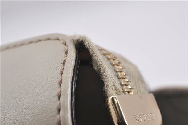 Authentic GUCCI Guccissima Abbey Shoulder Tote Bag GG Leather 189831 Ivory 9547F