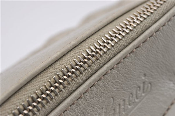 Authentic GUCCI Guccissima Abbey Shoulder Tote Bag GG Leather 189831 Ivory 9547F