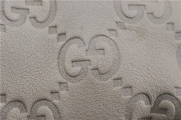 Authentic GUCCI Guccissima Abbey Shoulder Tote Bag GG Leather 189831 Ivory 9547F