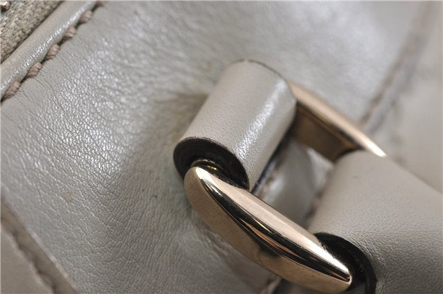 Authentic GUCCI Guccissima Abbey Shoulder Tote Bag GG Leather 189831 Ivory 9547F