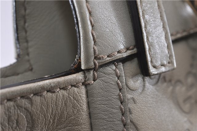 Authentic GUCCI Guccissima Abbey Shoulder Tote Bag GG Leather 189831 Ivory 9547F