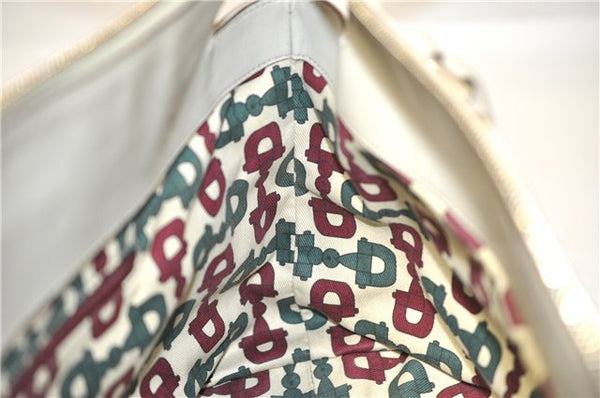 Authentic GUCCI Guccissima Abbey Shoulder Tote Bag GG Leather 189831 Ivory 9547F