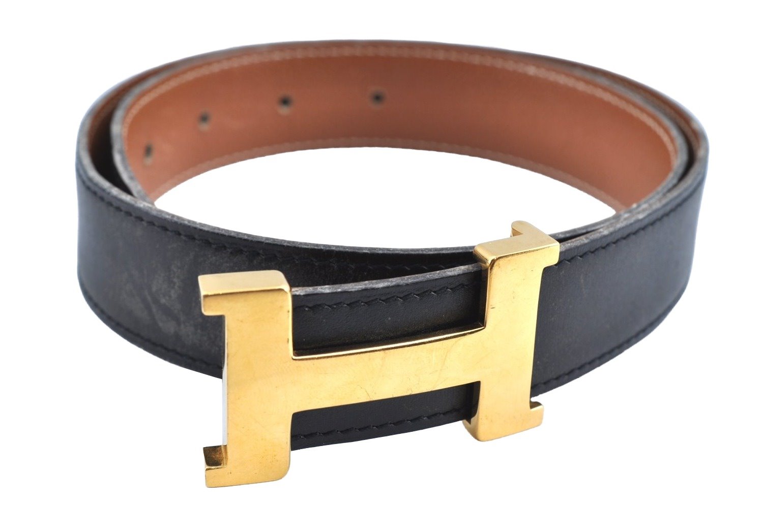 Authentic HERMES Constance Leather Belt Size 66cm 26