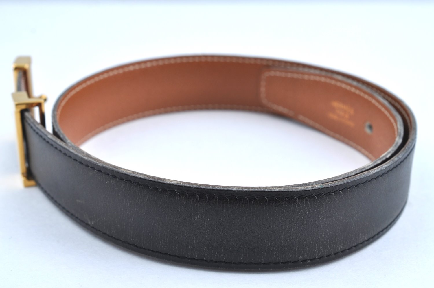 Authentic HERMES Constance Leather Belt Size 66cm 26