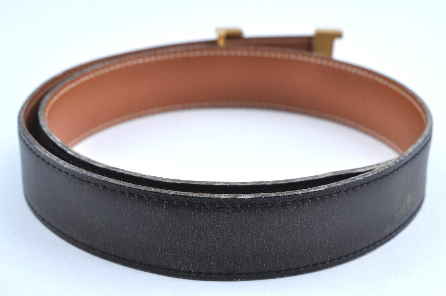 Authentic HERMES Constance Leather Belt Size 66cm 26