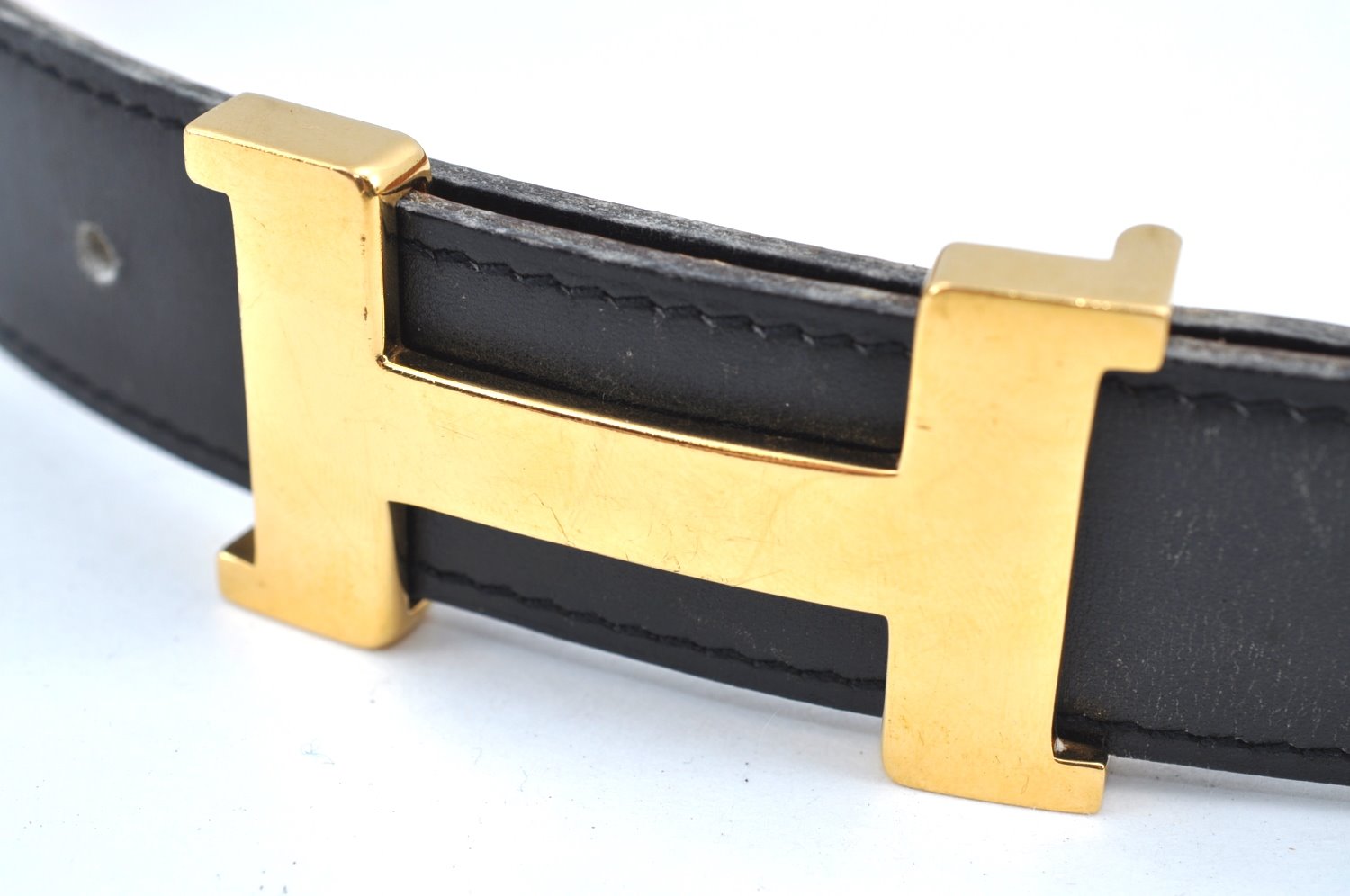 Authentic HERMES Constance Leather Belt Size 66cm 26