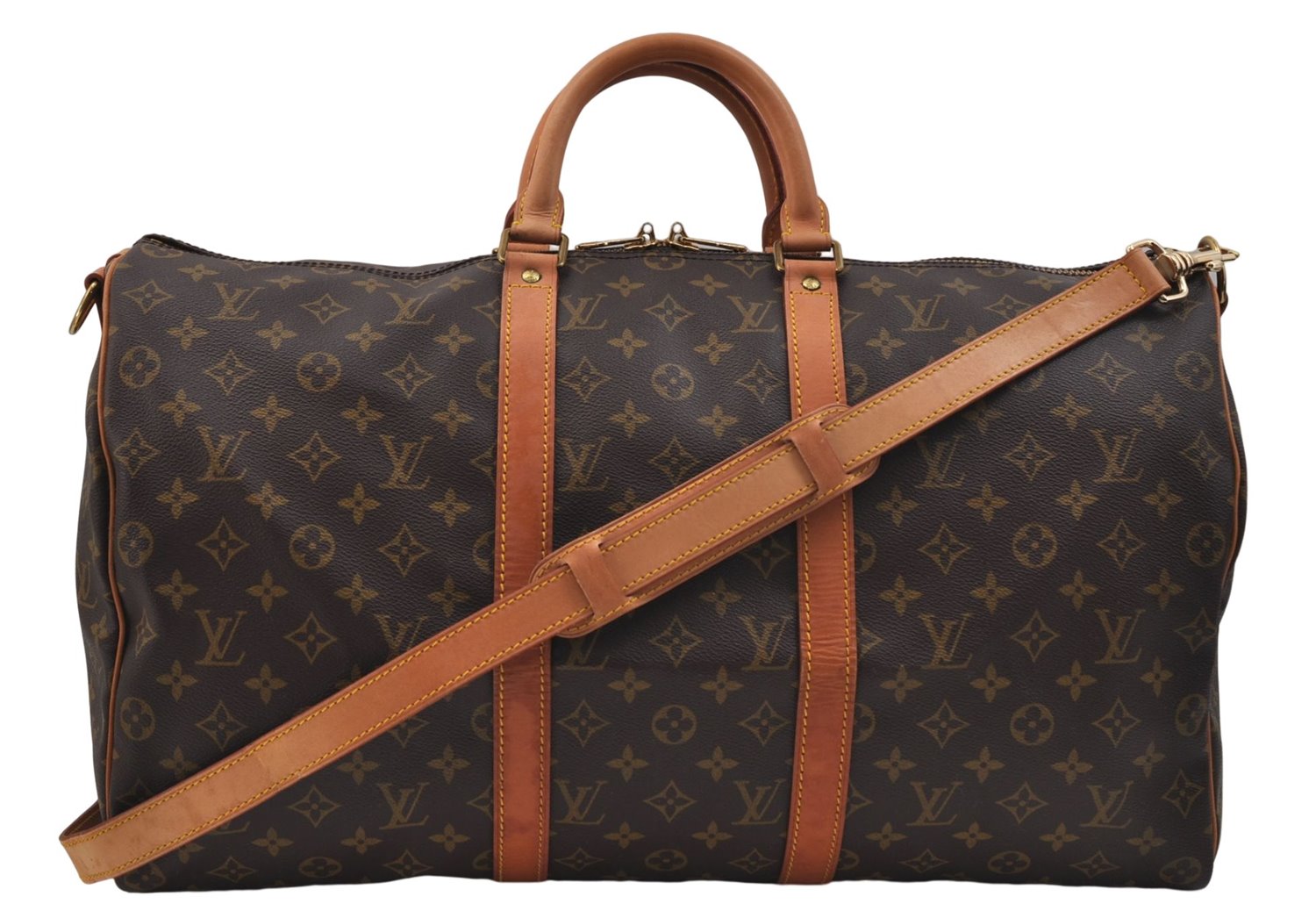 Auth Louis Vuitton Monogram Keepall Bandouliere 50 Boston Bag M41416 LV 9549D