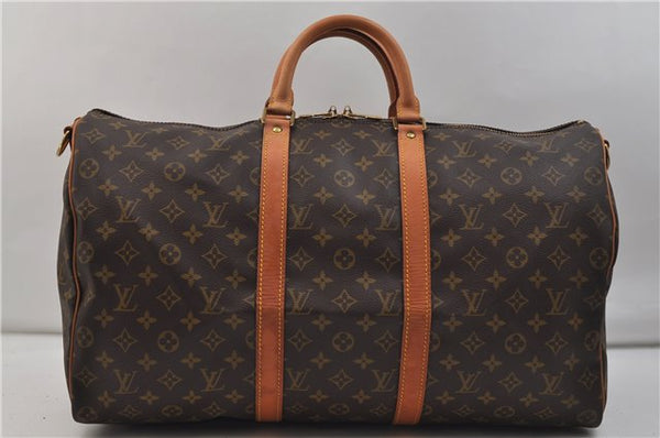 Auth Louis Vuitton Monogram Keepall Bandouliere 50 Boston Bag M41416 LV 9549D