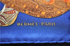 Auth HERMES Petit Carre 40 Scarf Handkerchief "ART des STEPPES" Silk Blue 9550D