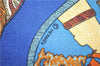 Auth HERMES Petit Carre 40 Scarf Handkerchief "ART des STEPPES" Silk Blue 9550D