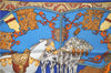 Auth HERMES Petit Carre 40 Scarf Handkerchief "ART des STEPPES" Silk Blue 9550D