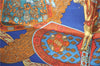 Auth HERMES Petit Carre 40 Scarf Handkerchief "ART des STEPPES" Silk Blue 9550D