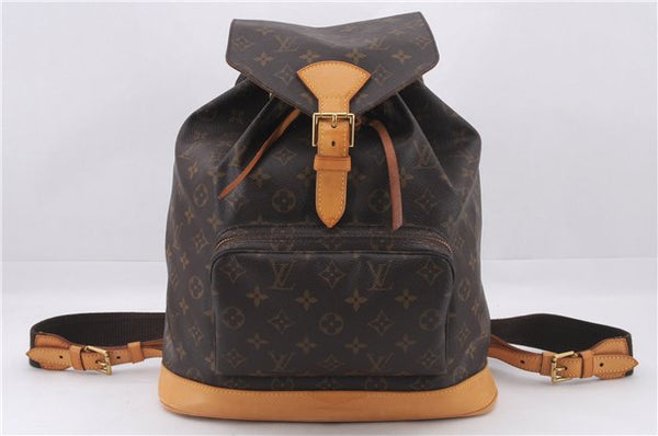Authentic Louis Vuitton Monogram Montsouris GM Backpack M51135 LV 9551E