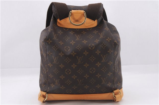Authentic Louis Vuitton Monogram Montsouris GM Backpack M51135 LV 9551E