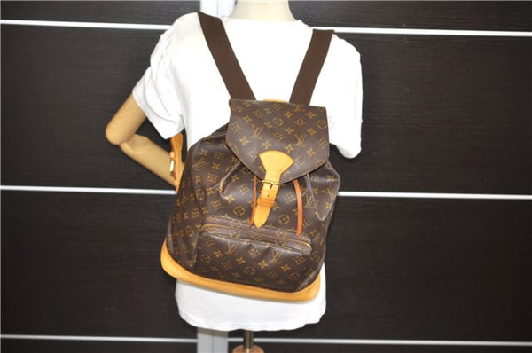 Authentic Louis Vuitton Monogram Montsouris GM Backpack M51135 LV 9551E