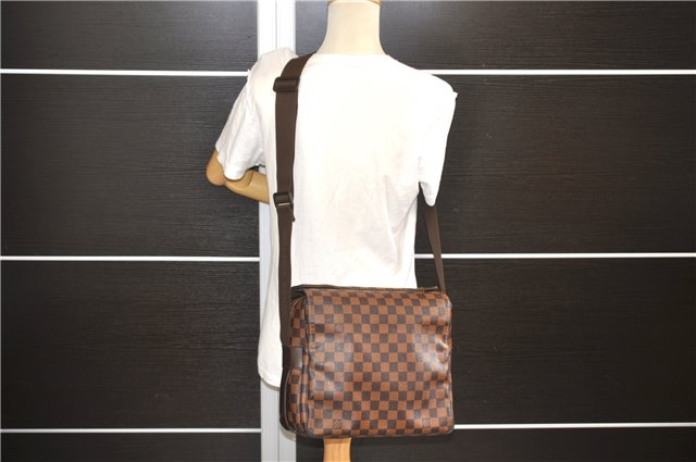 Authentic Louis Vuitton Damier Naviglio Shoulder Cross Body Bag N45255 LV 9552E
