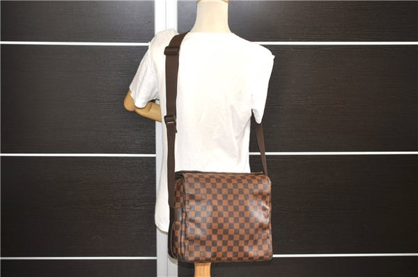 Authentic Louis Vuitton Damier Naviglio Shoulder Cross Body Bag N45255 LV 9552E