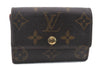 Authentic Louis Vuitton Monogram Porte Monnaie Plat Coin Case M61930 LV 9553C