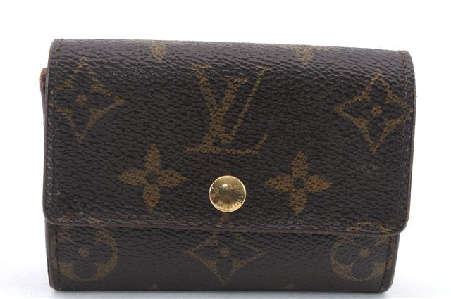 Authentic Louis Vuitton Monogram Porte Monnaie Plat Coin Case M61930 LV 9553C