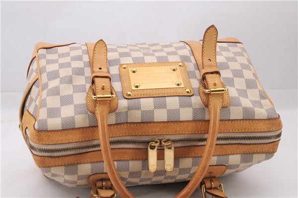 Authentic Louis Vuitton Damier Azur Berkeley Hand Boston Bag N52001 LV 9553E