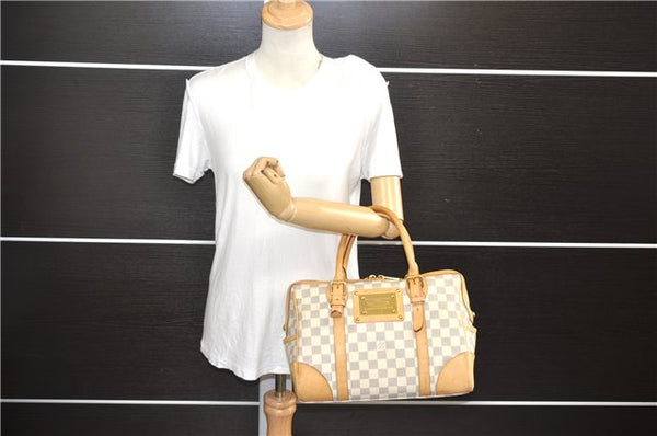 Authentic Louis Vuitton Damier Azur Berkeley Hand Boston Bag N52001 LV 9553E