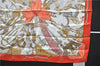 Authentic HERMES Carre 65 Scarf "soleil de soie" Silk Red 9554D