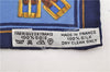 Authentic HERMES Petit Carre 40 Scarf Handkerchief "Les Sangles" Silk Blue 9557D