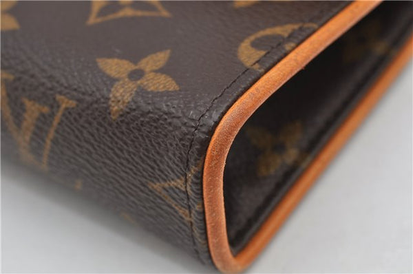Auth Louis Vuitton Monogram Pochette Florentine Pouch Waist Clutch Bag LV 9557F