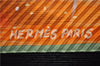 Authentic HERMES Pleats Scarf "FEUX DU CIEL" Light Green Orange Box 9561D