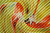 Authentic HERMES Pleats Scarf "FEUX DU CIEL" Light Green Orange Box 9561D