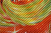 Authentic HERMES Pleats Scarf "FEUX DU CIEL" Light Green Orange Box 9561D