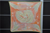 Authentic HERMES Pleats Scarf "FEUX DU CIEL" Light Green Orange Box 9561D