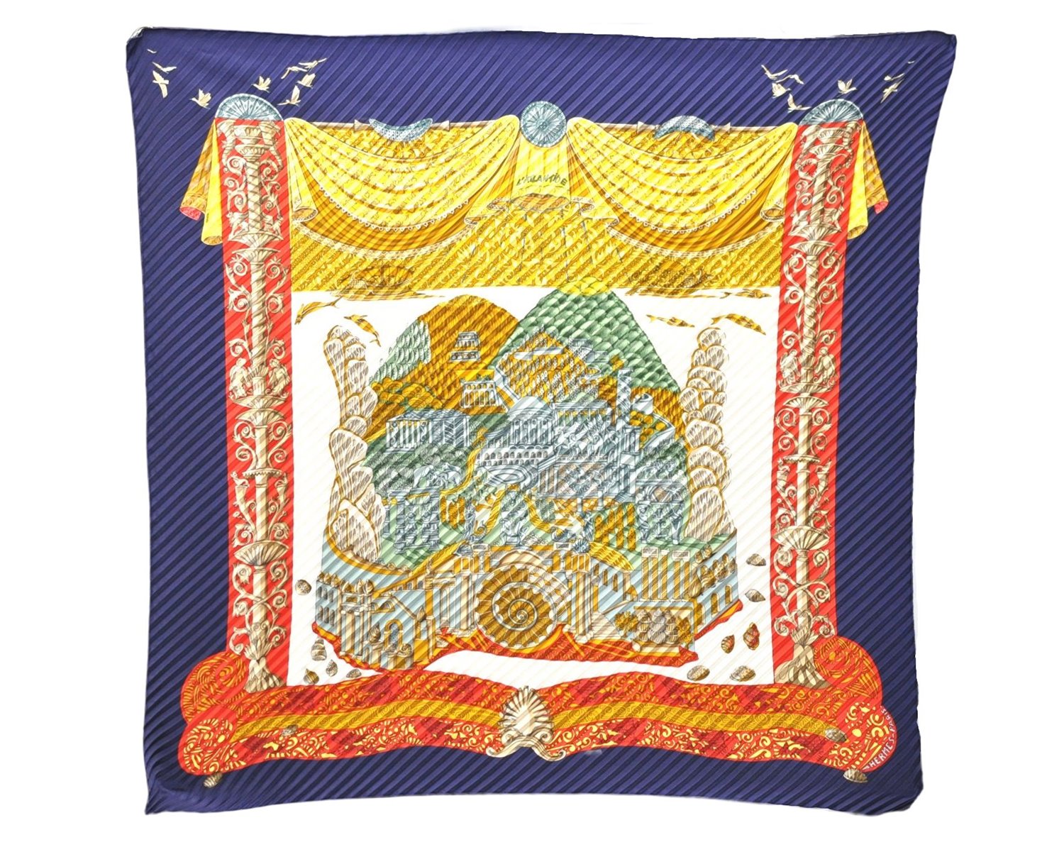 Authentic HERMES Pleats Scarf 