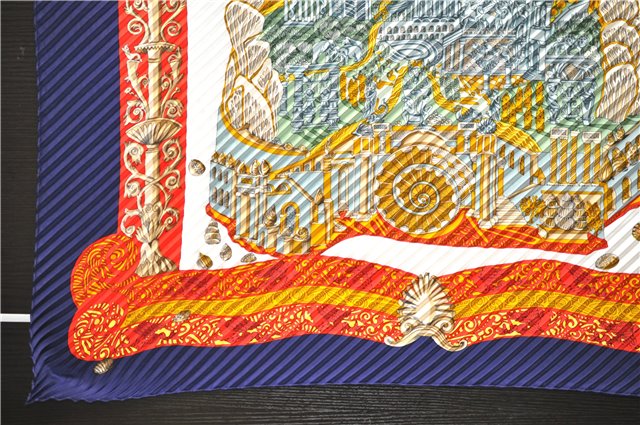 Authentic HERMES Pleats Scarf 