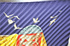 Authentic HERMES Pleats Scarf "L'ATLANTIDE" Navy Blue Box 9562D