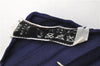 Authentic HERMES Pleats Scarf "L'ATLANTIDE" Navy Blue Box 9562D