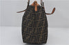 Authentic FENDI Zucca Vintage Shoulder Tote Bag Canvas Leather Brown 9563E