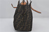 Authentic FENDI Zucca Vintage Shoulder Tote Bag Canvas Leather Brown 9563E
