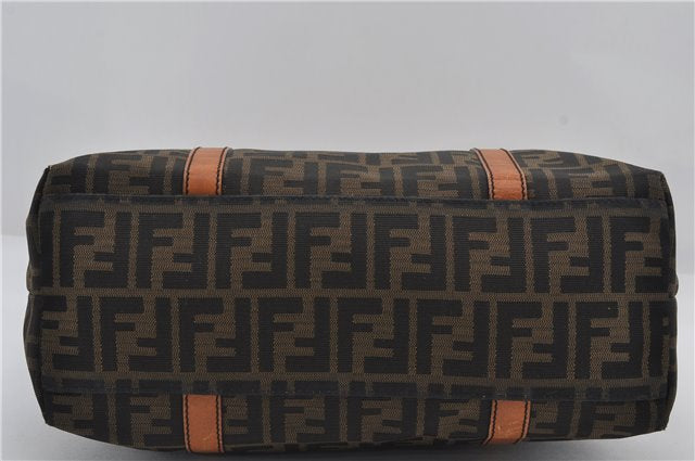 Authentic FENDI Zucca Vintage Shoulder Tote Bag Canvas Leather Brown 9563E
