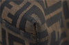 Authentic FENDI Zucca Vintage Shoulder Tote Bag Canvas Leather Brown 9563E
