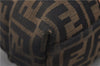 Authentic FENDI Zucca Vintage Shoulder Tote Bag Canvas Leather Brown 9563E