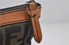 Authentic FENDI Zucca Vintage Shoulder Tote Bag Canvas Leather Brown 9563E