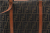 Authentic FENDI Zucca Vintage Shoulder Tote Bag Canvas Leather Brown 9563E