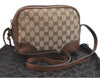 Authentic GUCCI Shoulder Crossbody Bag GG Canvas Leather 449413 Brown Junk 9564E