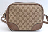 Authentic GUCCI Shoulder Crossbody Bag GG Canvas Leather 449413 Brown Junk 9564E