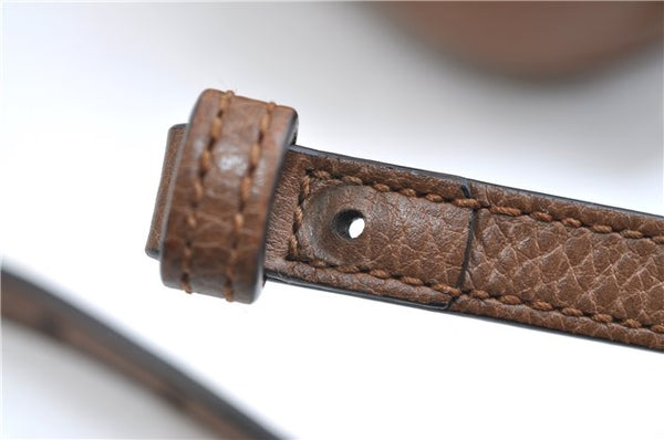 Authentic GUCCI Shoulder Crossbody Bag GG Canvas Leather 449413 Brown Junk 9564E